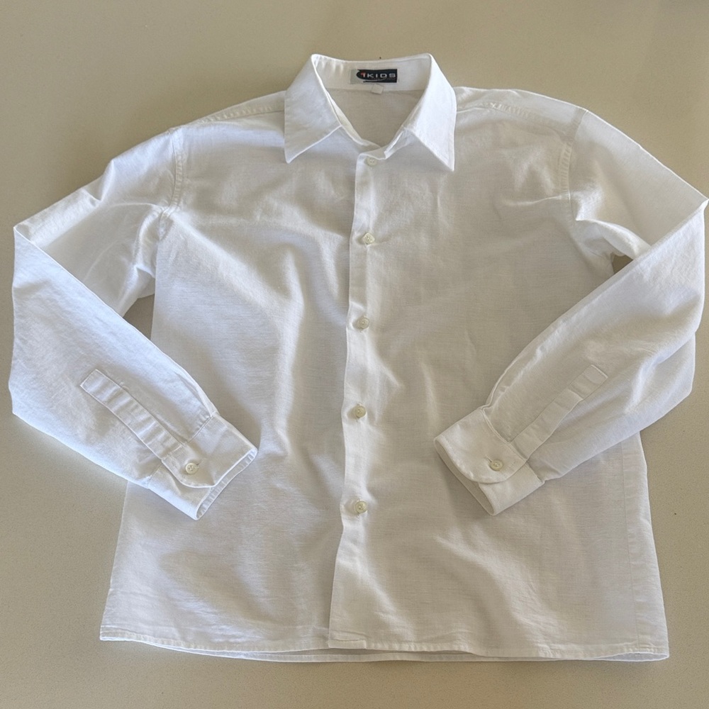 Kids' White Button-Down Shirt - Classic Dress Shirt